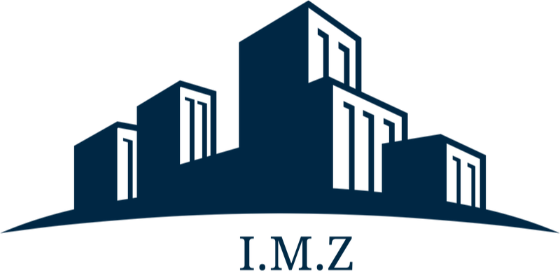 I.M.Z Gebäudereinigung Logo – stilisierte Gebäude symbolisieren Vielseitigkeit und Qualität